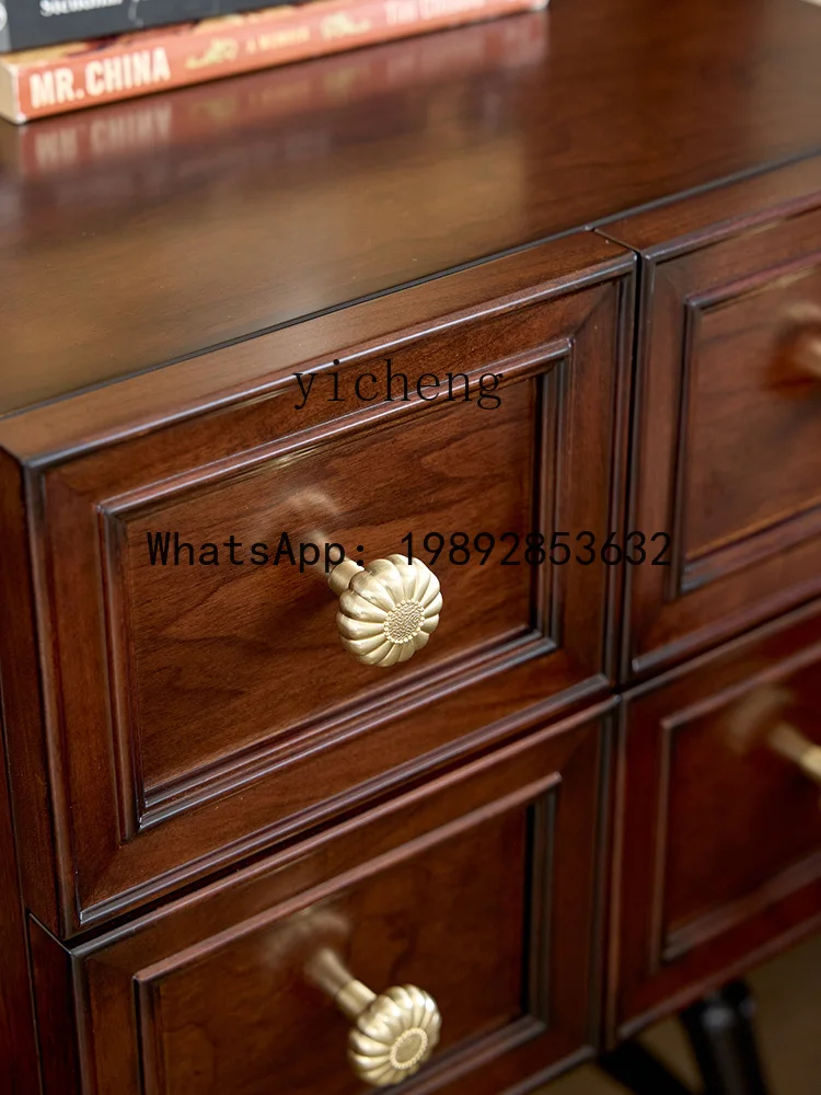 ABC French Retro Solid Wood  Table Bedroom Small Cabinet All Solid Wood Storage Cabinet