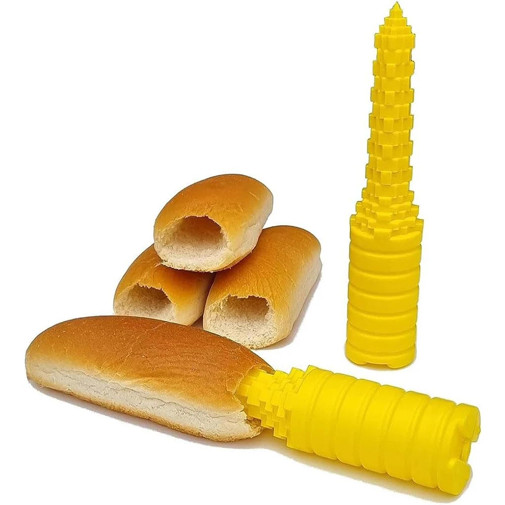 Gold Hot Dog Bun Driller Bread Hot Dog Drilling Grilling Hotdogger Cutting Bread Tool Drill A Hole Baking Supplies for Grilling