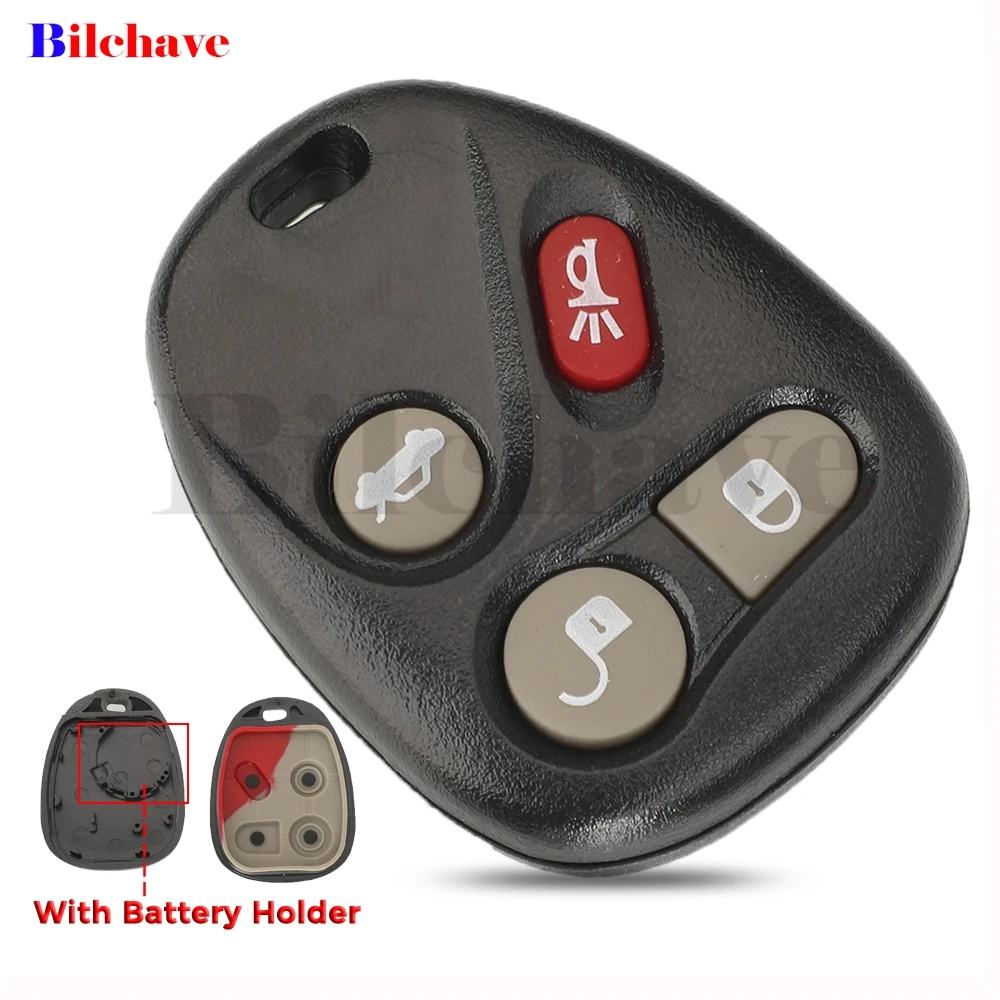 jingyuqin Remote Car Key Shell Case Fob With Battery Holder For Buick 2003-2007 Chevrolet Trailblazer GMC Entry Replacement