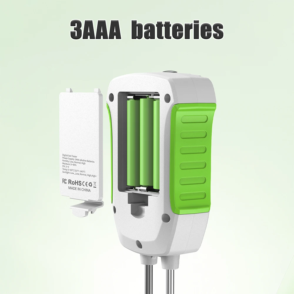 3/5 in 1 토양 PH/온도/수분/햇빛/비옥도 측정기 LCD 백라이트 토양 테스터 휴대용 토양 PH 미터 꽃 식물용