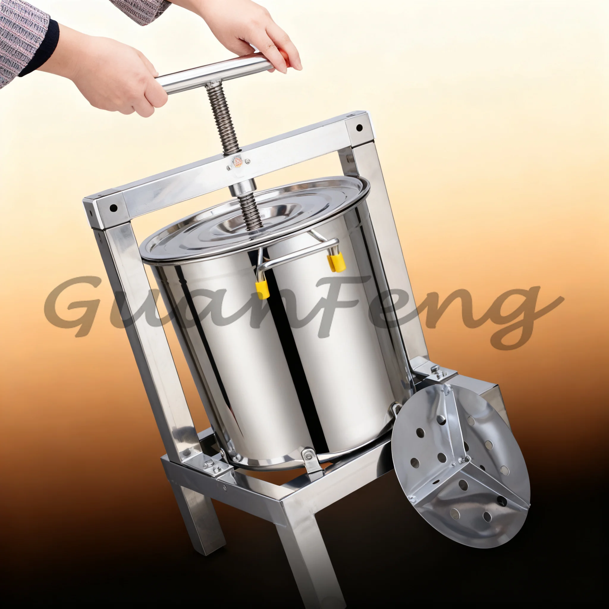 Small Household Stainless Steel Honey Wax Press, Honeycomb Filter, Multifunctional Juicer   for Raw Honey Processing
