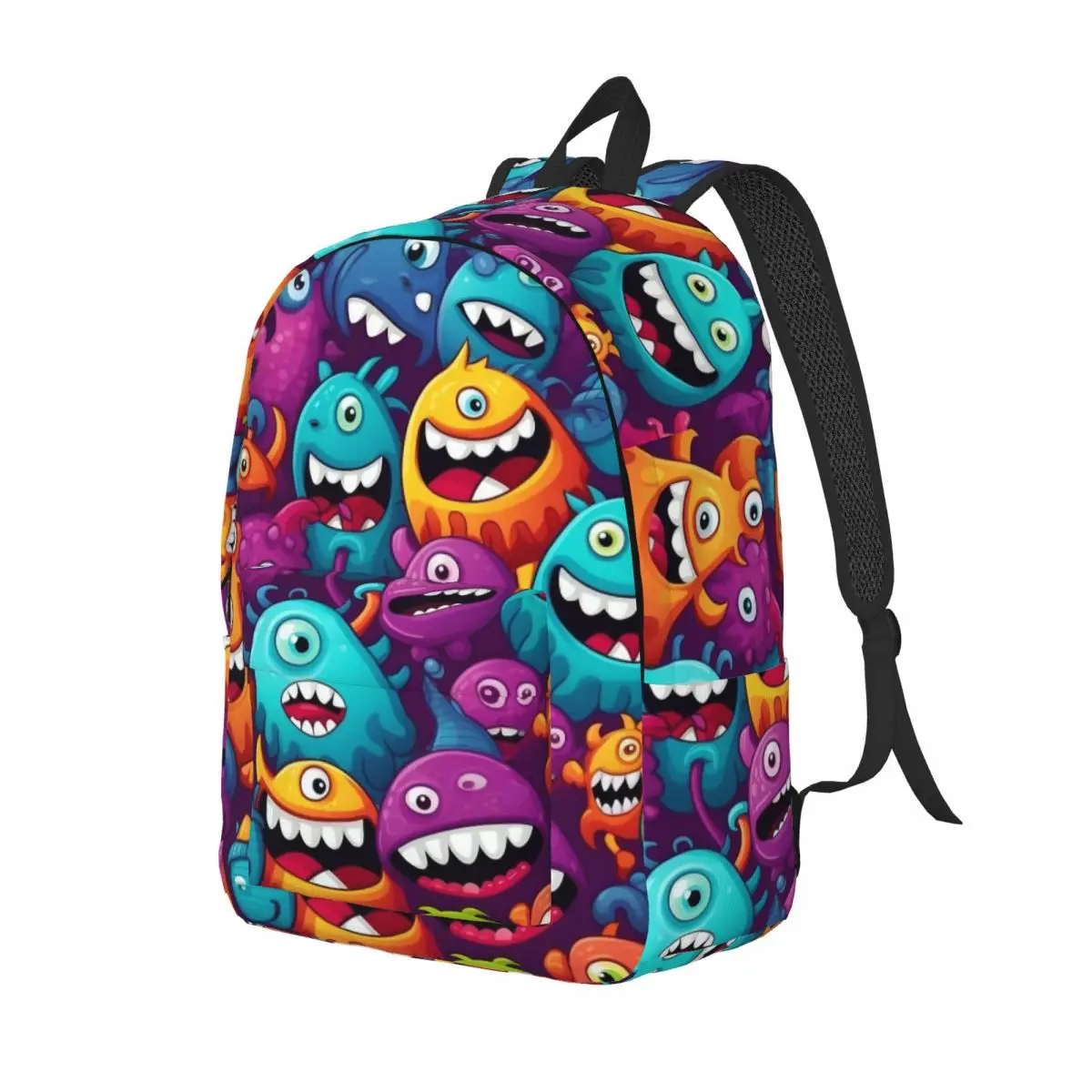 Monster Seamless Pattern for Men Women Student School Bookbag Daypack Middle High College Hiking