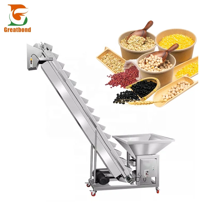 Automatic Air Food Conveyor Elevator Customizable Bucket Type Screw Feeder Incline Packaging