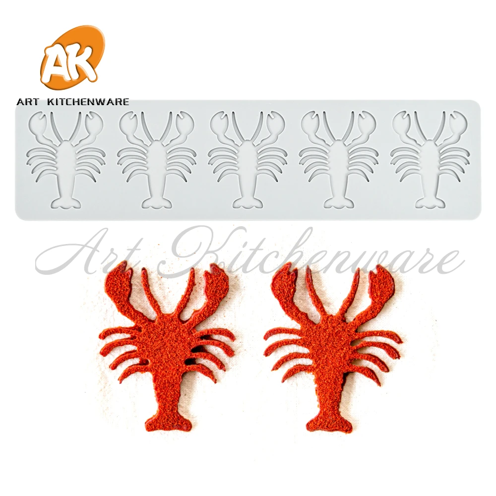 Lobster and Crab Silicone Cake Lace Mold Cake Decorating Tool Border Decoration Lace Mold kitchen Baking Tool