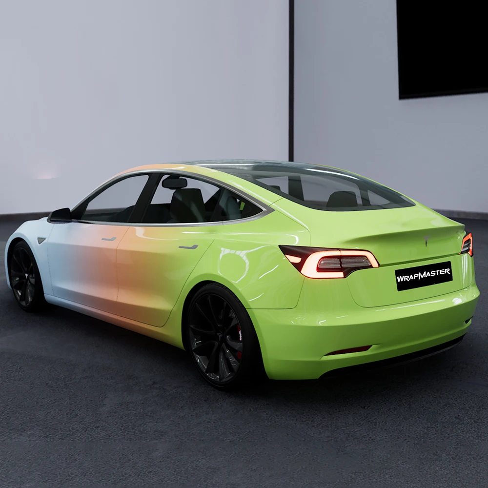 WRAPMASTER 1.52*20m Custom Car Film PVC Self-Adhesive Film Gradient Color PET Vinyl Car Wrap Vinyl Car Sticker
