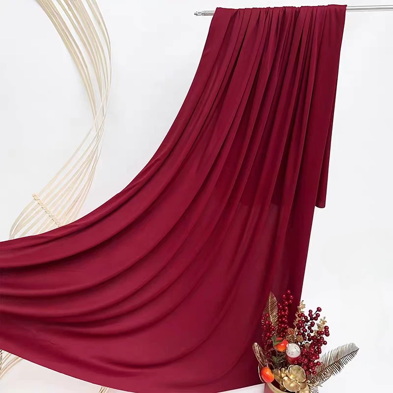 Burgundy Stretch Milk Silk Fabric Cloth for Business Party Arch Drapery Flower Wall Backdrop Wedding Drapping Decor Fabrics