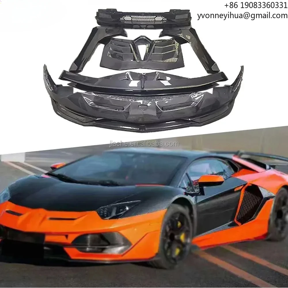 Для Lamborghini Aventador LP700 LP720 LP750 SVJ передний бампер из углеродного волокна, защита, разветвители, задний диффузор, бампер, спойлер, комплект BodyKit