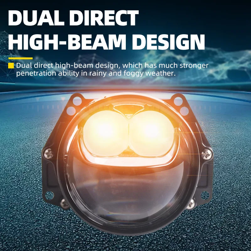 LK82 High Bright Dual Direct Beam Bi LED Projector Lens 150W Super Focus Car Headlight Retrofit High Low Beam Driving Lamp Kit