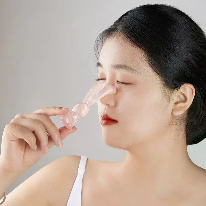 

Подтяжка лица в форме кролика, скребковый массаж Гуаша, инструменты для лица, массажная пластина, уменьшение отечности, подтяжка носа, уход за носом Гуаша