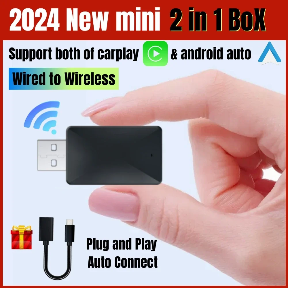 NEW Wireless Adapter CarPlay Android Auto Smart Mini Box Plug And Play WiFi Fast Connect Universal For Nissan Havel Kia Audi MG