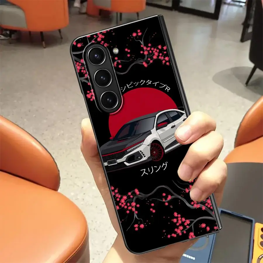 Japanese Drift Car Back Phone Cover Case for Samsung Galaxy ZFold5 Z Fold 7 6 5 4 3 ZFold4 ZFold7 ZFold6 ZFold3
