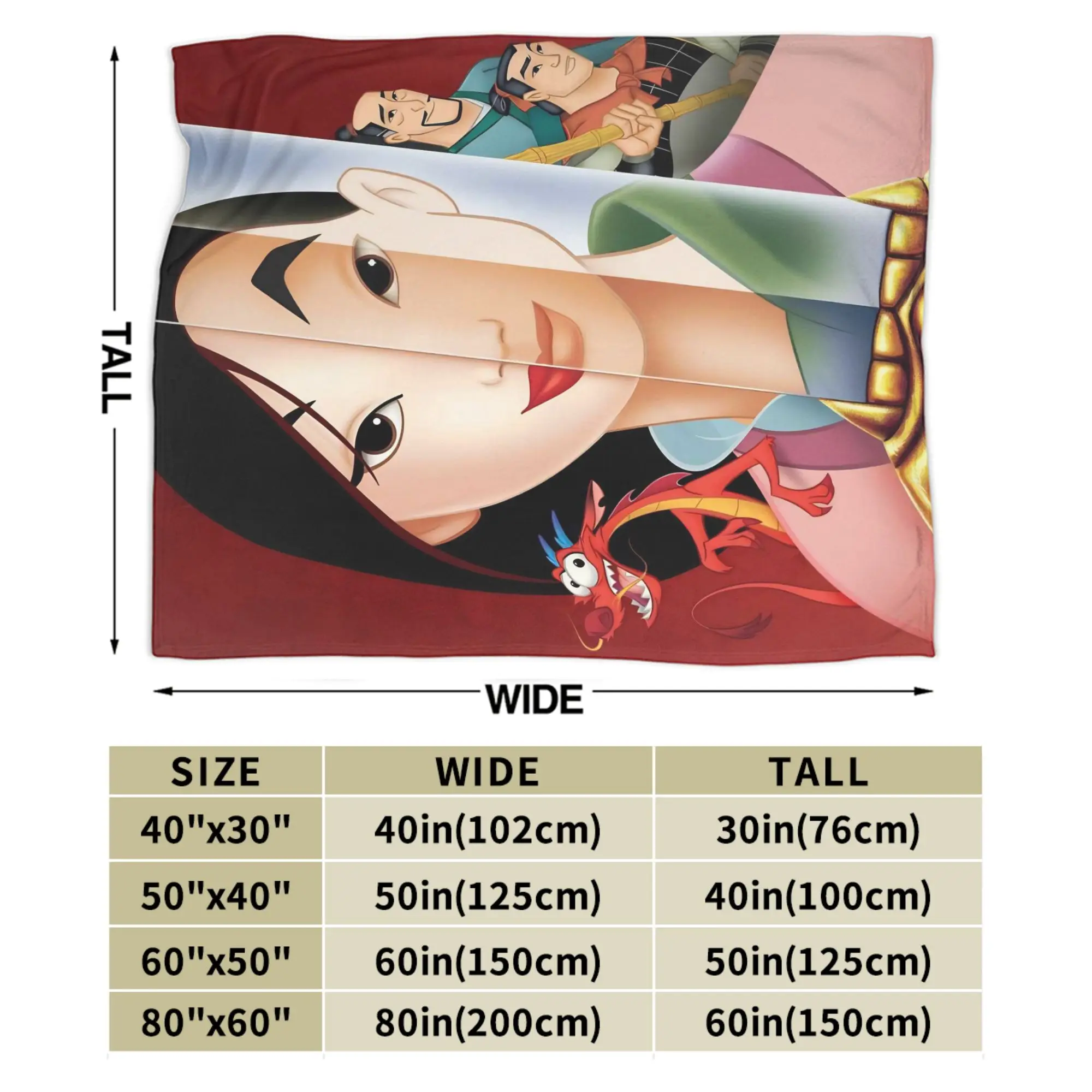 مولان الأميرة الصوف رمي بطانية مو لان الكرتون بطانية للأريكة الأريكة سوبر سرير دافئ البساط
