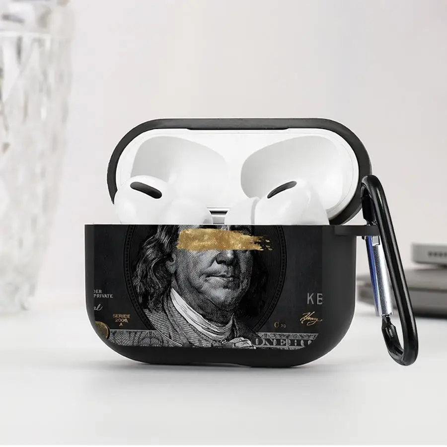 D-Dollar Bill Pattern Case For Airpods 2 Pro Pro2 3 Pro3 4 1 Earphone Cases Cover