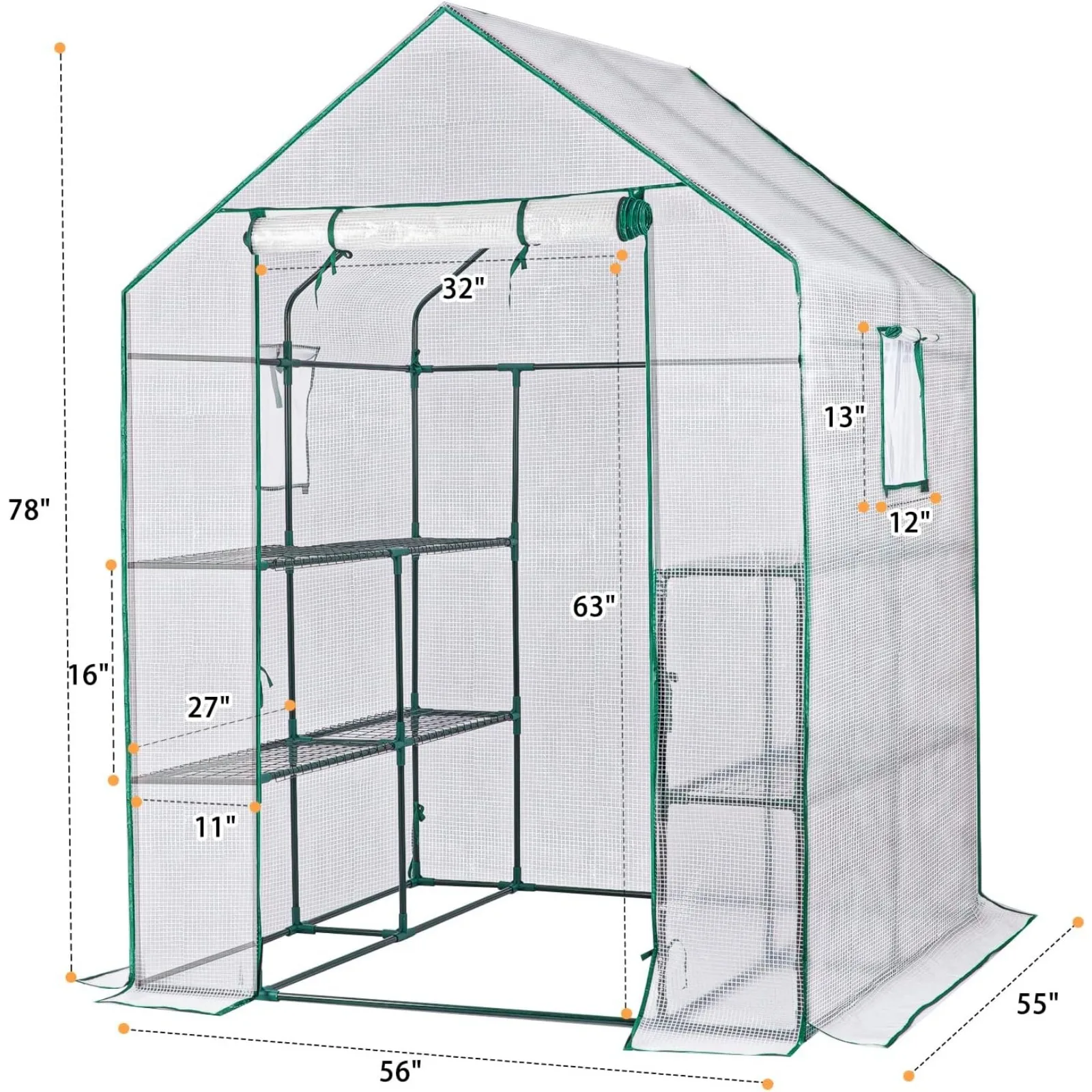 US Greenhouses for Outdoors,Portable Walk in Greenhouse for Garden Plants That Need Frost Protection and Away from Pests,Animals