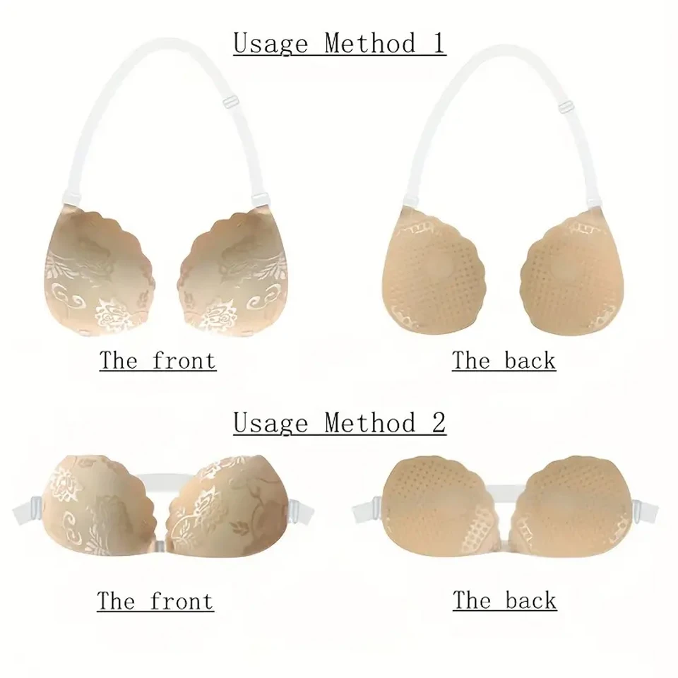 Sticky Bra Invisible Adhesive Reusable Push Up Bra Silicone Strapless Bra Backless Breast Lift Up Nipple Covers Pasties