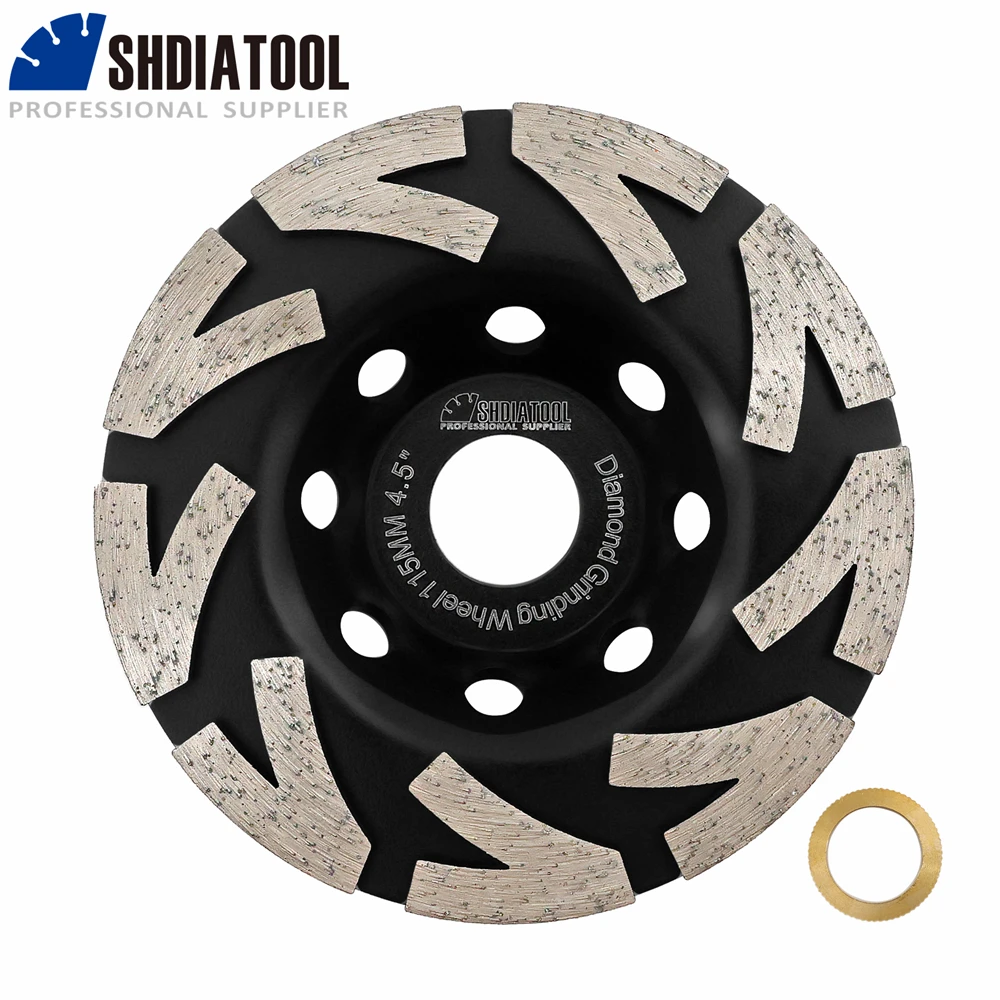 

SHDIATOOL 115mm Diamond Grinding Wheel 4.5inches Concrete V-shape Segment Sanding Disc Marble Granite Stone Grinder Plate