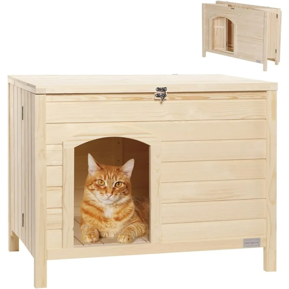 

Folding Litter Box Enclosure, No Tools Required for Assembly, Cat Litter Box Furniture Hidden, Fit Most of Litter Box, Dog House