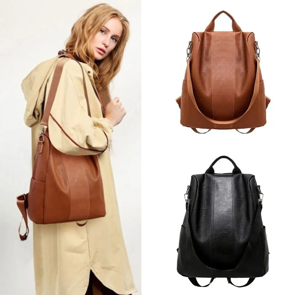 Ladies Rucksack Anti-theft Bag Womens Leather School Bag Backpack Handbag