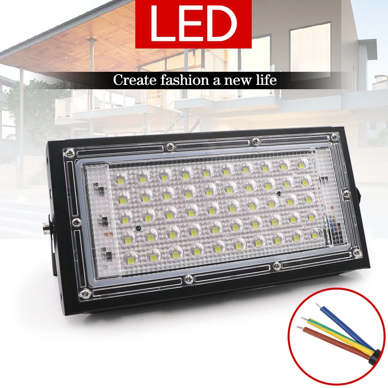 مصباح IP65 LED مقاوم للماء ، في الهواء الطلق ، إضاءة المناظر الطبيعية ، مصباح الجدار ، AC ، عاكس V ، أضواء ضوئية ، 50 واط