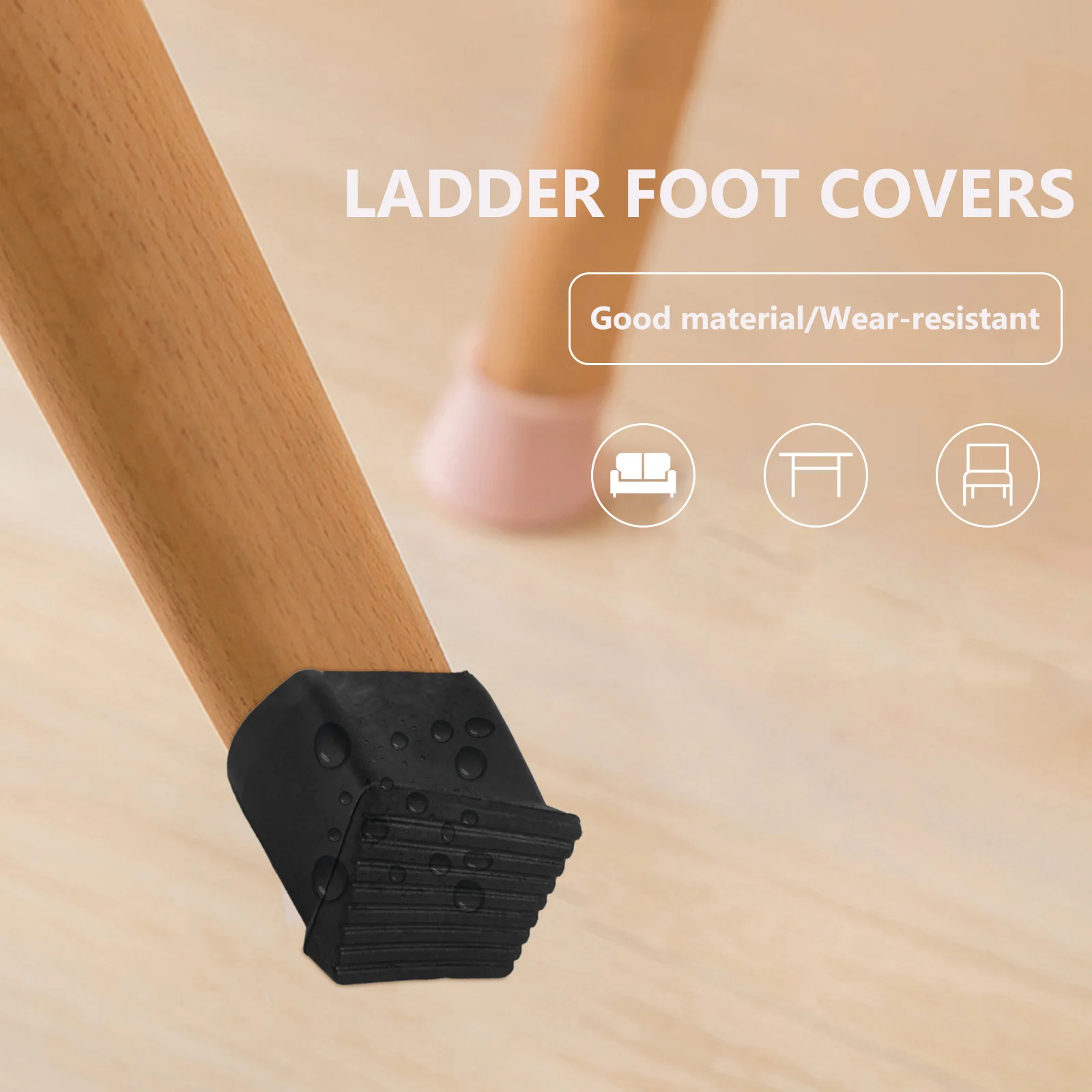 4 Pcs Ladder Foot Cover Chair Pads Stepladder Feet Leg Furniture Rubber Skid-proof Protector Mat Security Bumper