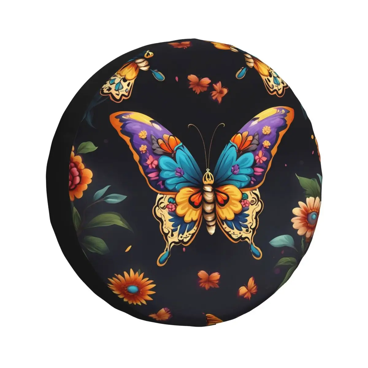 Day Of The Dead Butterfly Spare Tire Cover for Jeep Honda SUV RV Car Wheel Protectors Accessories 14