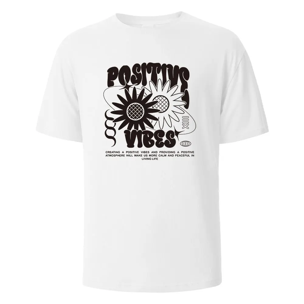 

Positive Printed T-Shirt Funny Graphic 100% Cotton Oversize Shortsleeved Tees For Men Women Summer Fashion Casual O-neck TopsZQ
