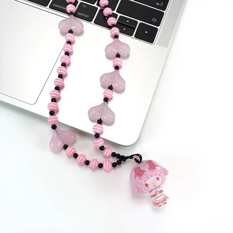 بلدي الحلو البيانو سانريو Kawaii الكرتون المفاتيح سلسلة الهاتف حقيبة الظهر قلادة الديكور فتاة هدية عيد ميلاد أنيمي المحيط