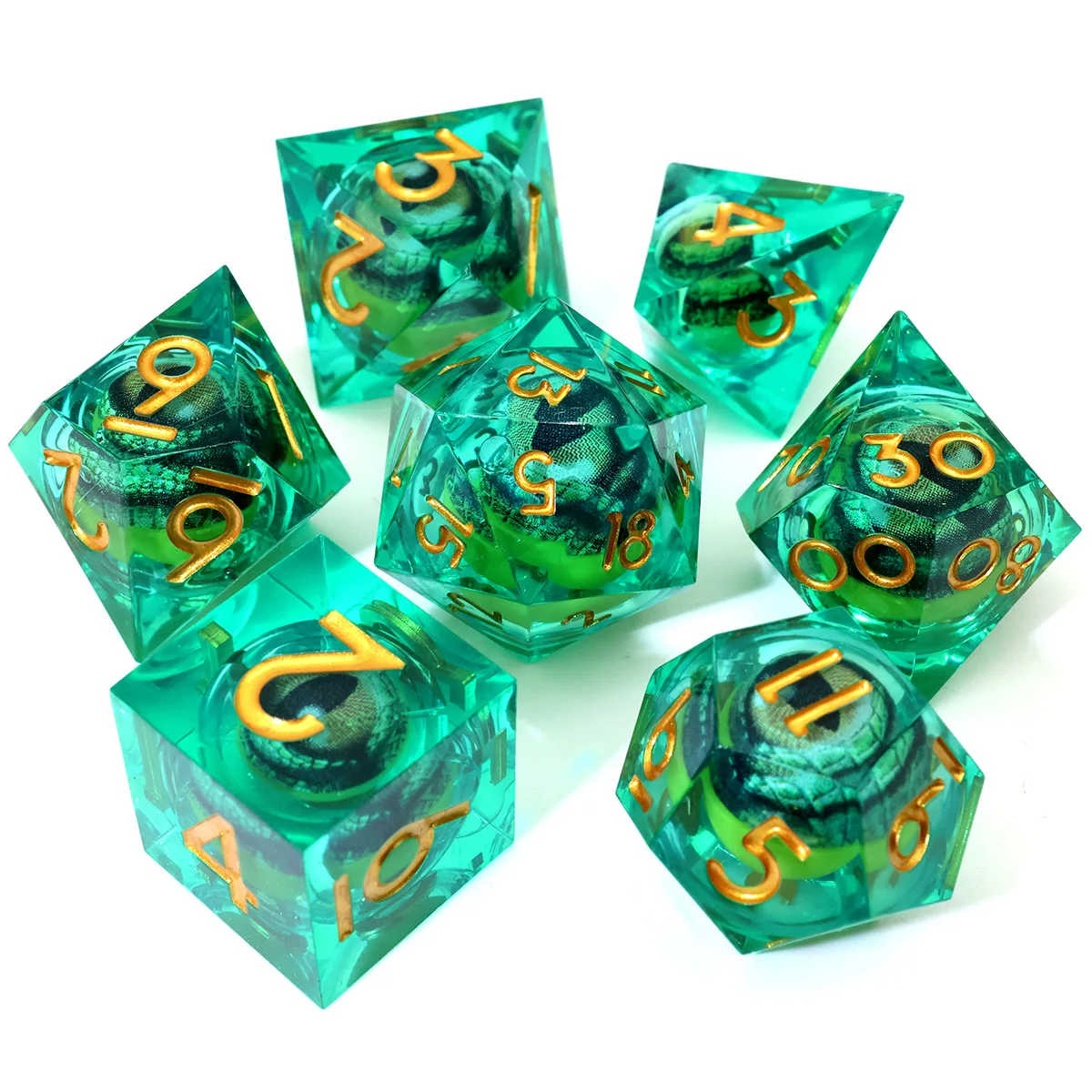 Sharp Edge Role Playing Table Game Resin DND Dice Set DND Gift For Board Games Handmade RPG Dragon Eye Dice-Move Eye Dice D2