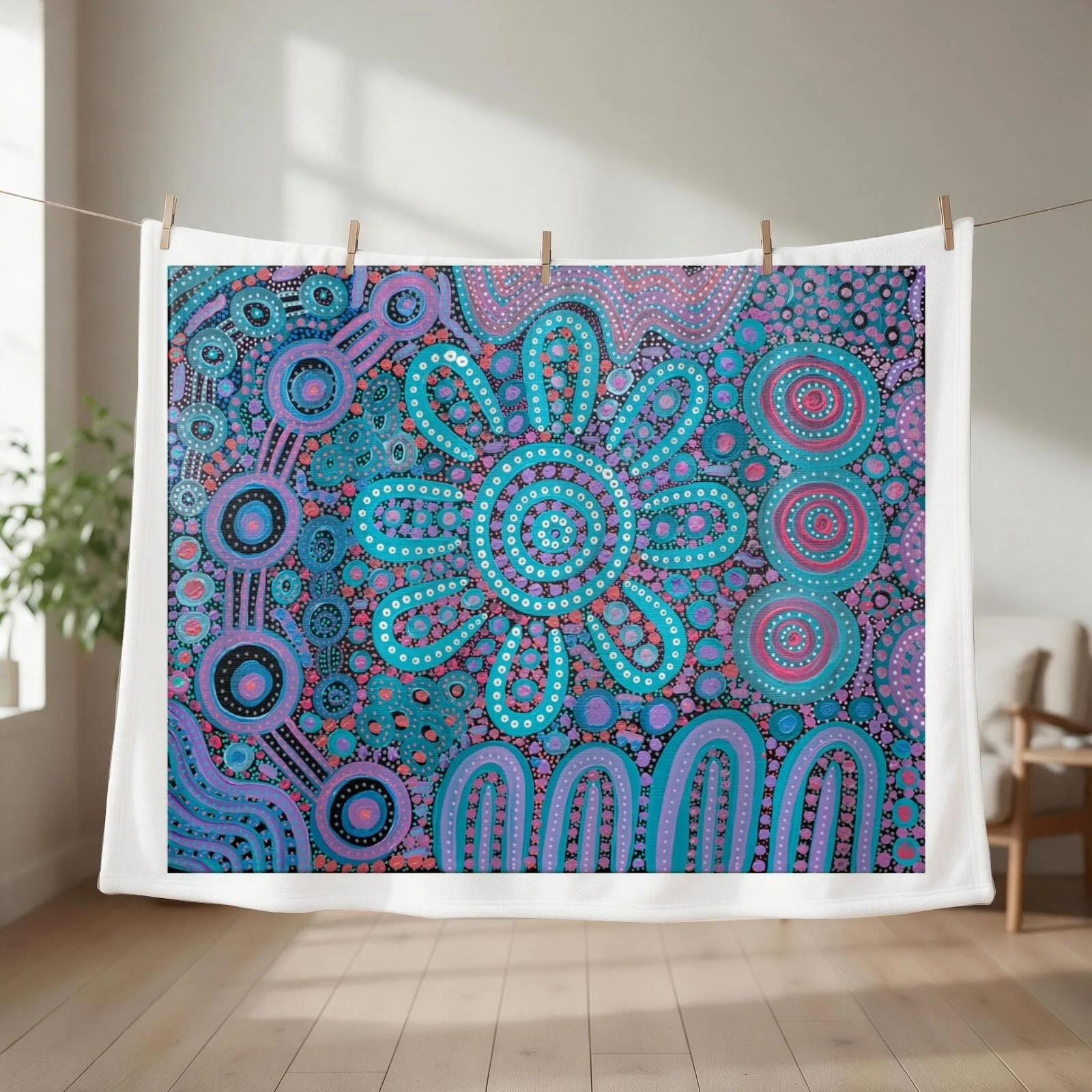 Family Gathering Throw Blanket couch cozy soft plush fuzzy picnic outdoor blanket