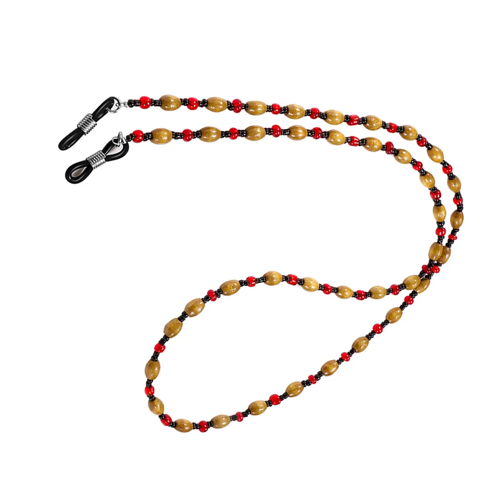 

1Pcs Eyeglass Chain Wooden Beaded Anti-Slip Vintage Glasses Holder Strap for Sports Reading Sunglasses Eyewear Retainer Safety