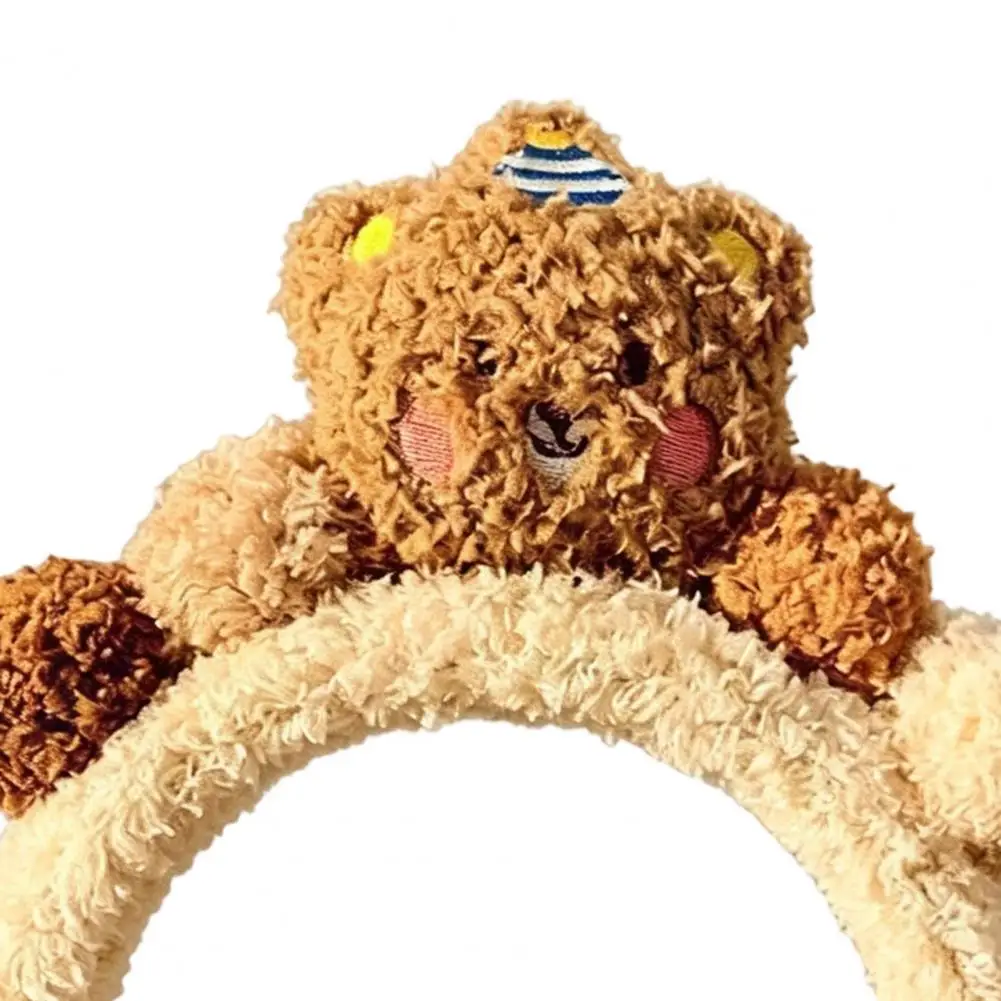 Cartoon Headband Colorful Lamb Headband Plush Hair Hoop Anti-slip Face Washing Hair Pin Cartoon Bear Makeup Accessory for Women