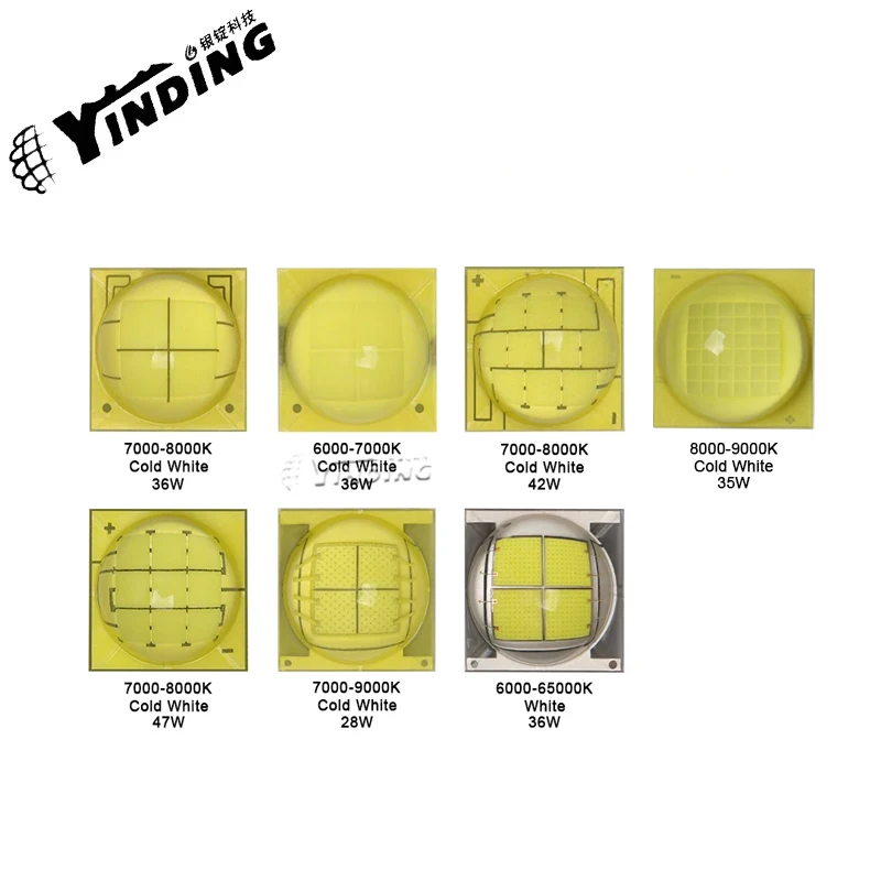 Diodo luminescente a LED ad alta potenza da 40W 9090-DH90 40W 6000-9000K torcia a luce bianca fredda sorgente luminosa stoppino