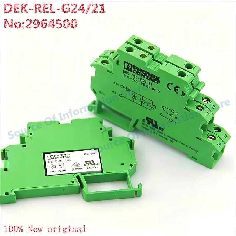 Phoenix Contact DEK-REL-G24/21 2964500 - 24 V DC Relay Module, 6 A SPDT Contact