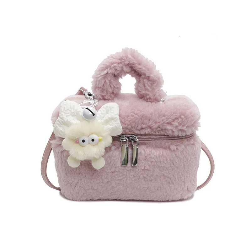 

Lamb Wool Versatile Plush Purse And Handbag Fashionable Women Shoulder Bags Crossbody Bags Superior Quality For Women Handbag