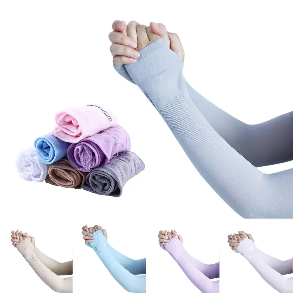 Women's Sunscreen Sleeves with Half Finger - close-up view