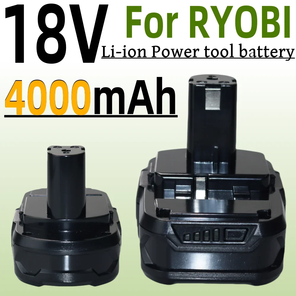 18V 4000mAh Power Tool Battery For Ryobi Replacement P104 P105 P102 P103 P107 P108 P109 P100 RB18L26 Li-ion Battery