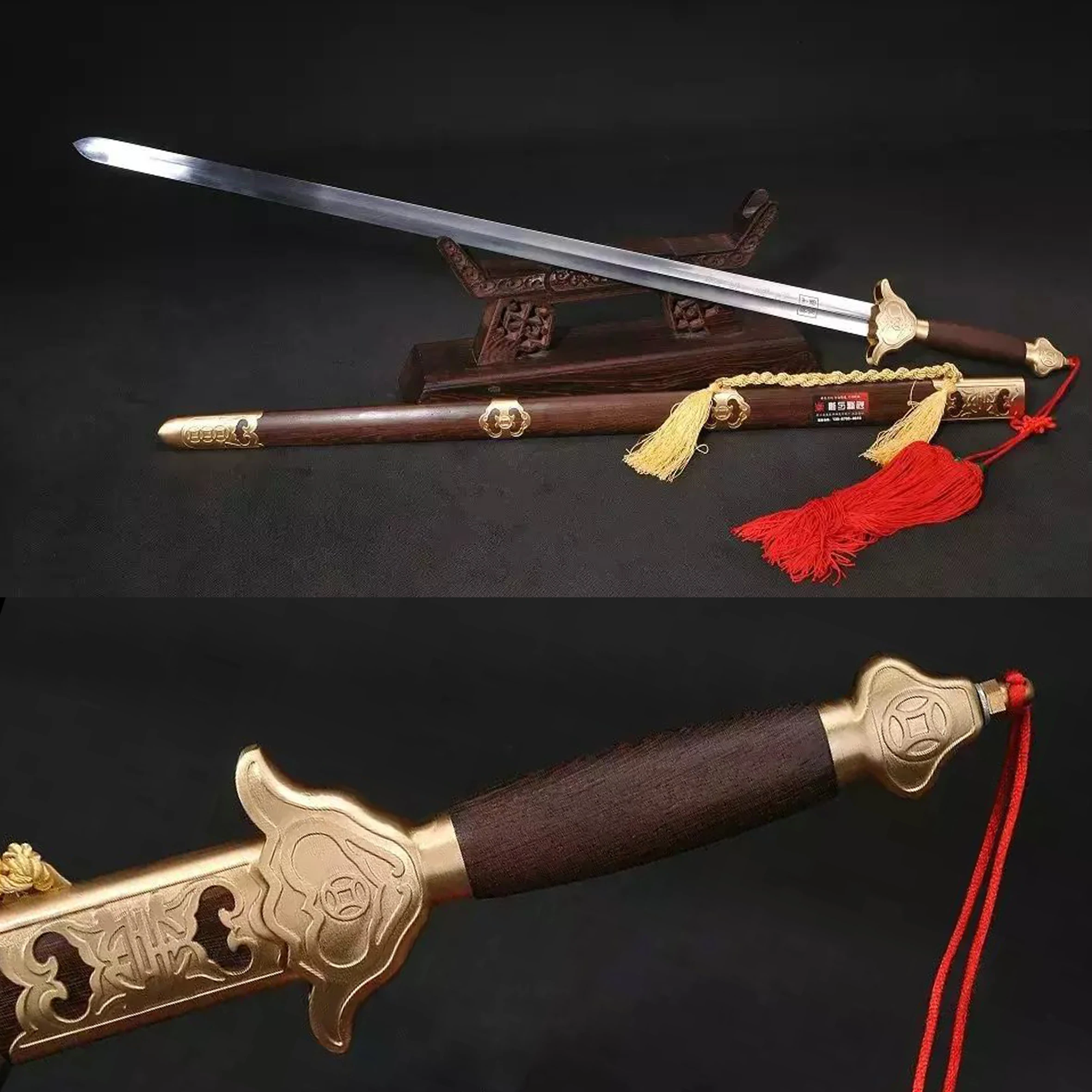 Lucky Feng Shui Tai Chi Sword Martial Arts Skill Chinese Samurai Sword Stainless Steel Blade Katana Ninja Martial Arts Gift