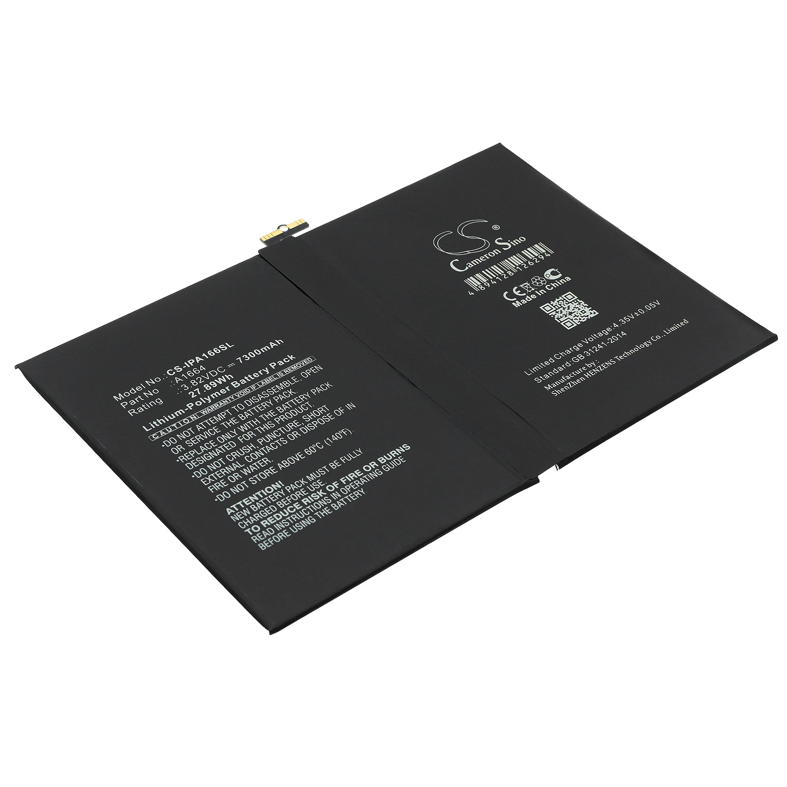 

Li-Polymer Tablet Battery for Apple,3.82V,7300mAh,iPad Pro 9.7 A1673 A1675 A1674 iPad 10.2 2019,A1664