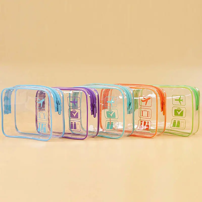 Clear Makeup Bag With Zippers Transparent Makeup Organizer Cosmetic Makeup Bags For Vacation Business Trip Airport Bathroom