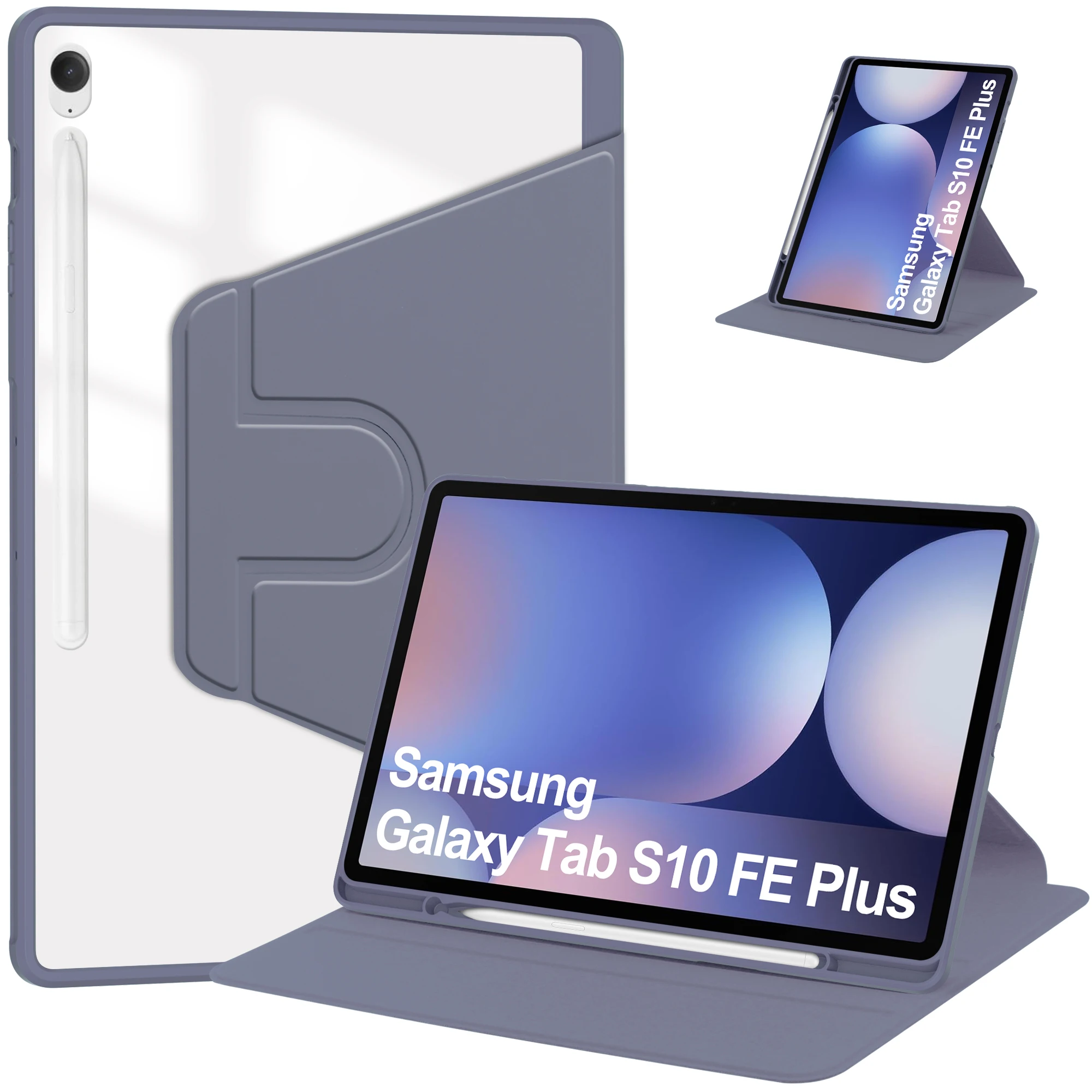 

For Samsung Galaxy Tab S10 FE Plus 13.1 SM-X620 SM-X626 X626B 13.1" S10 FE+ Case with Pen Holder 360 Rotating Stand Cover