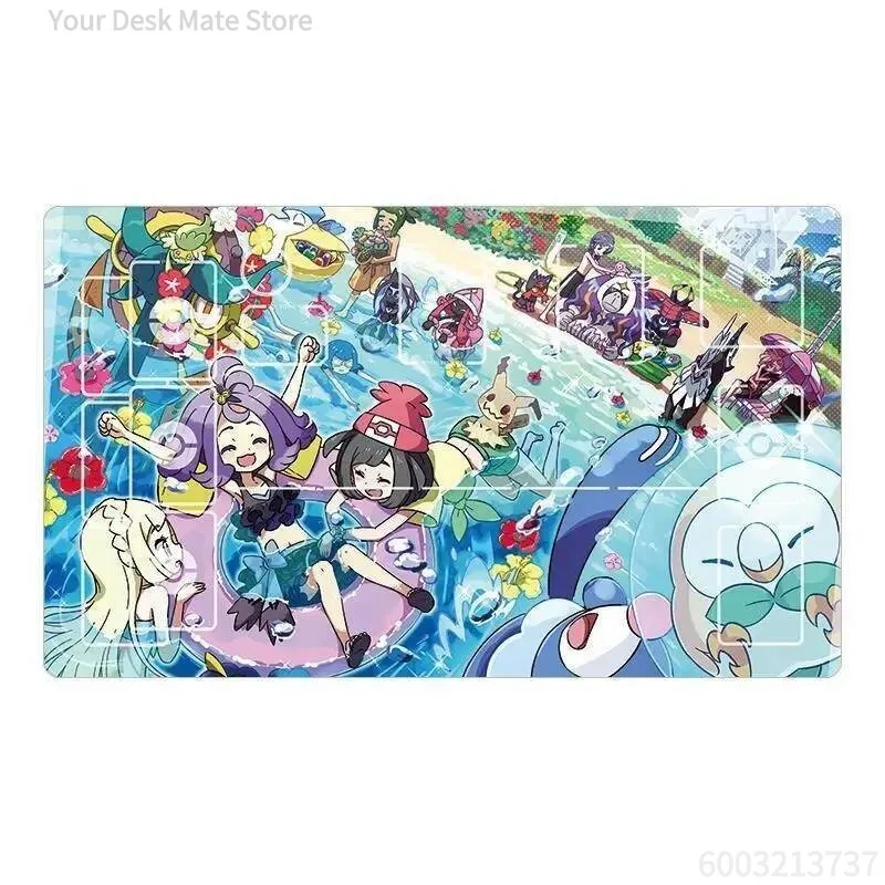 

Acerola & Mimikyu Halloween Pokemon TCG Playmat Desk Mat,Aesthetic Waterproof Office Keyboard Mat
