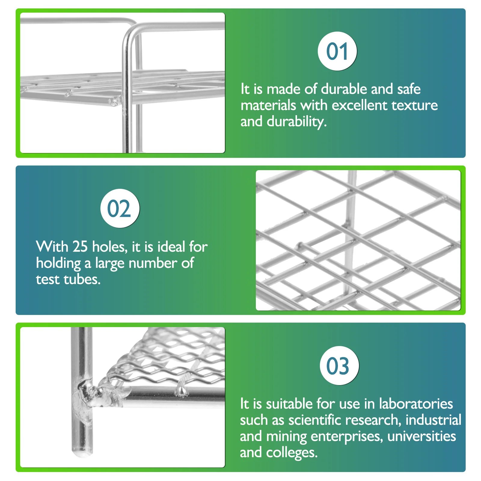 

1Pcs Laboratory Test Tube Stand 25 Holes 3 Tier Design Jewelry Making Candy Storage Scientific Industrial Mining College Labs