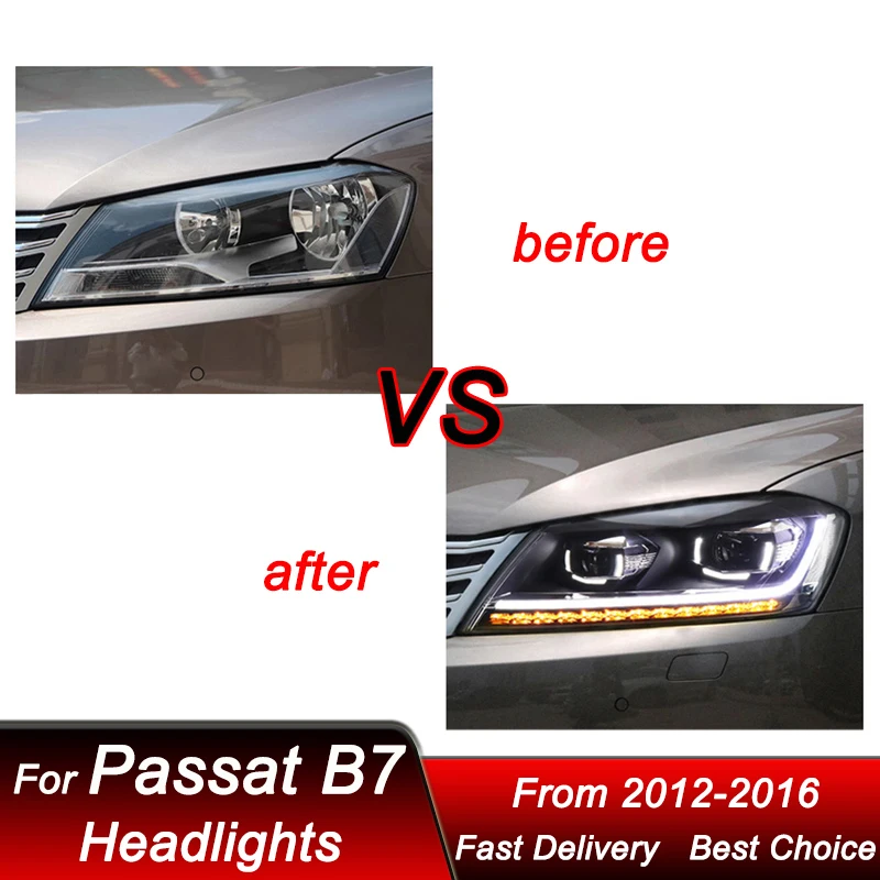 Car Headlights For Volkswagen Passat Magotan B7 2012-2016 to B8 full LED Auto Headlamp Assembly Projector Lens Accessories Kit