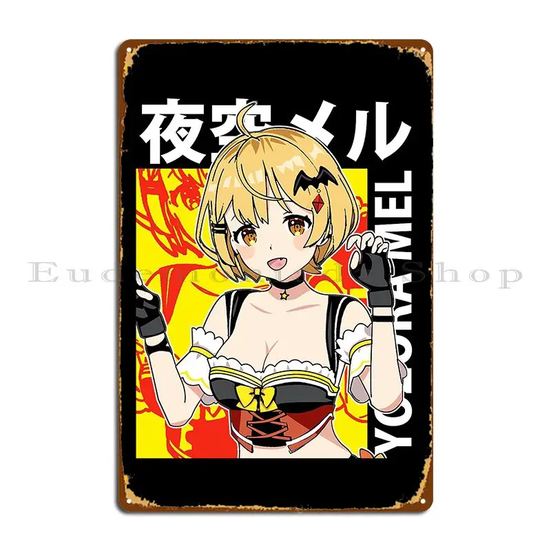 Hololive Yozora Mel Kapu Kapu, placas de letrero de Metal, fiesta personalizada, crear cine, decoración de pared, cartel de estaño