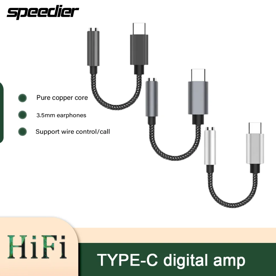 Zilver Grijs Zwart Type-C Tot 3.5Mm Digitale Decodering Audio Adapter Kabel DAC5686 Hifi Oortelefoon Adapter Ondersteuning Lijn controle Call