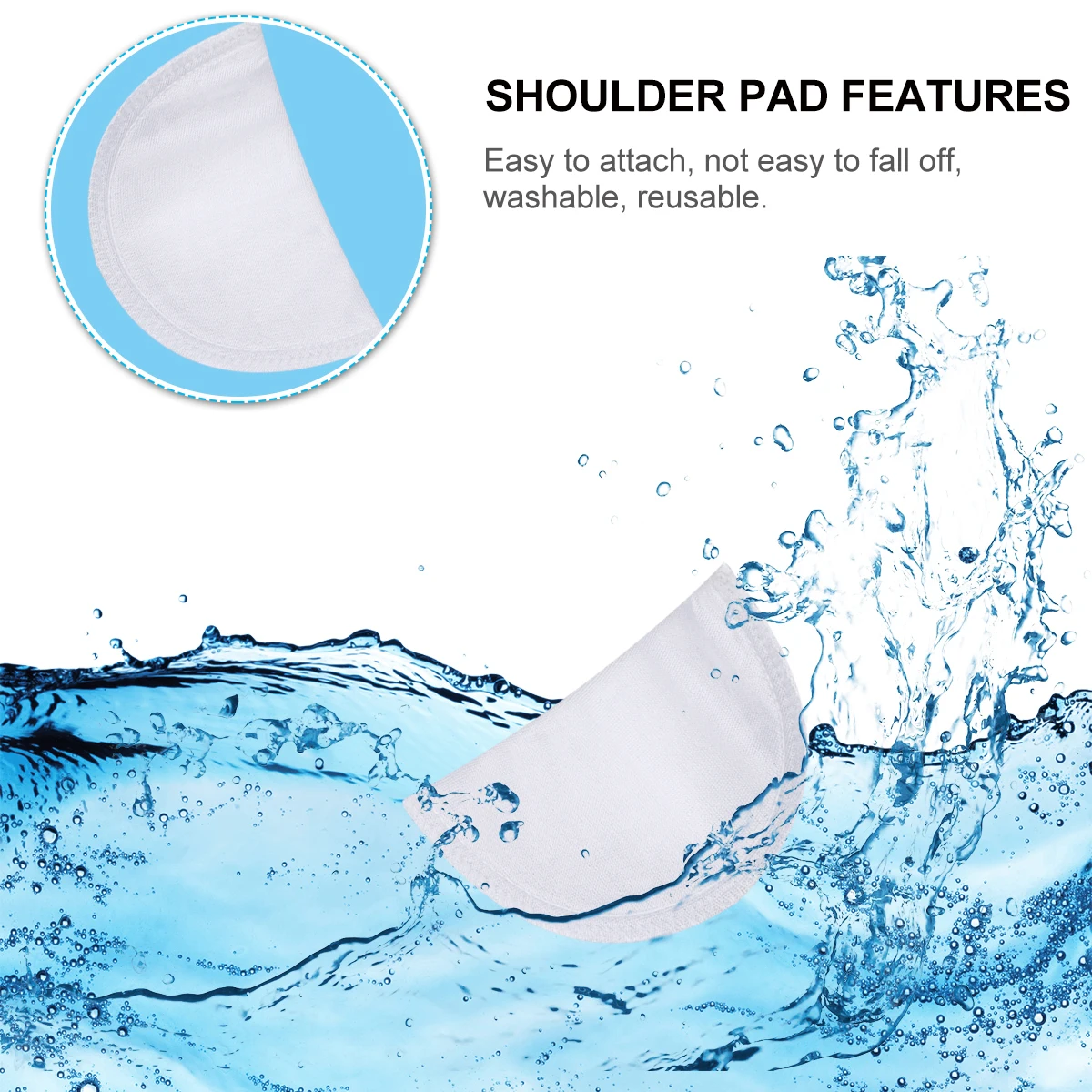 

1 Pair Sponge Shoulder Pads For Women Smooth Stretchable Adhesive Washable Lightweight Daily Wear
