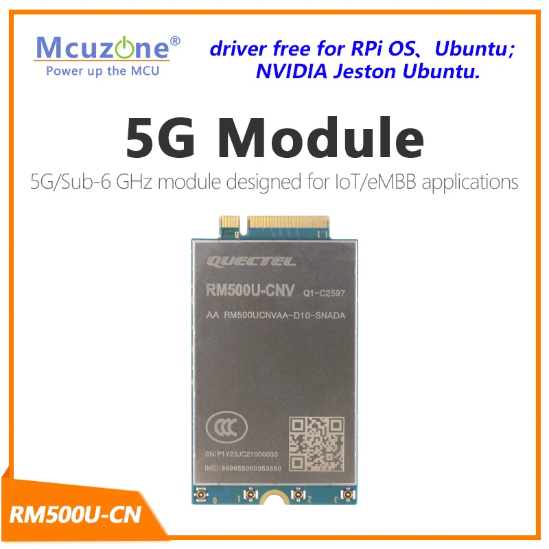 

Quectel 5G Sub-6 GHz IoT/eMBB module RM500U RM500U-CNV upports NSA и SA mode 5G/4G/3G M.2 module