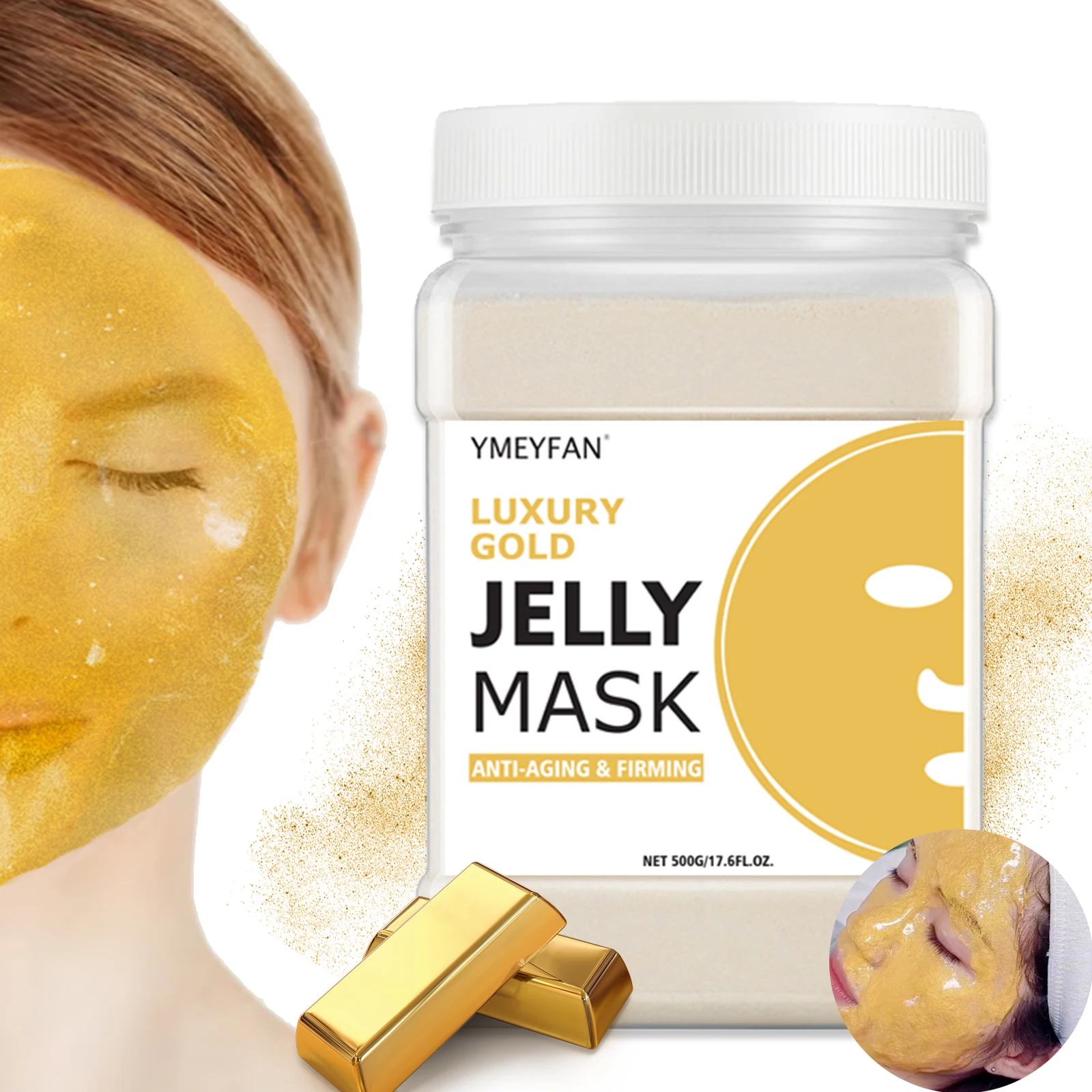 500G Jelly Mask Powder Skin Care Peel Off Hydrojelly Facial Masks Hyaluronic Acid Collagen Moisturizing Firming Cleansing