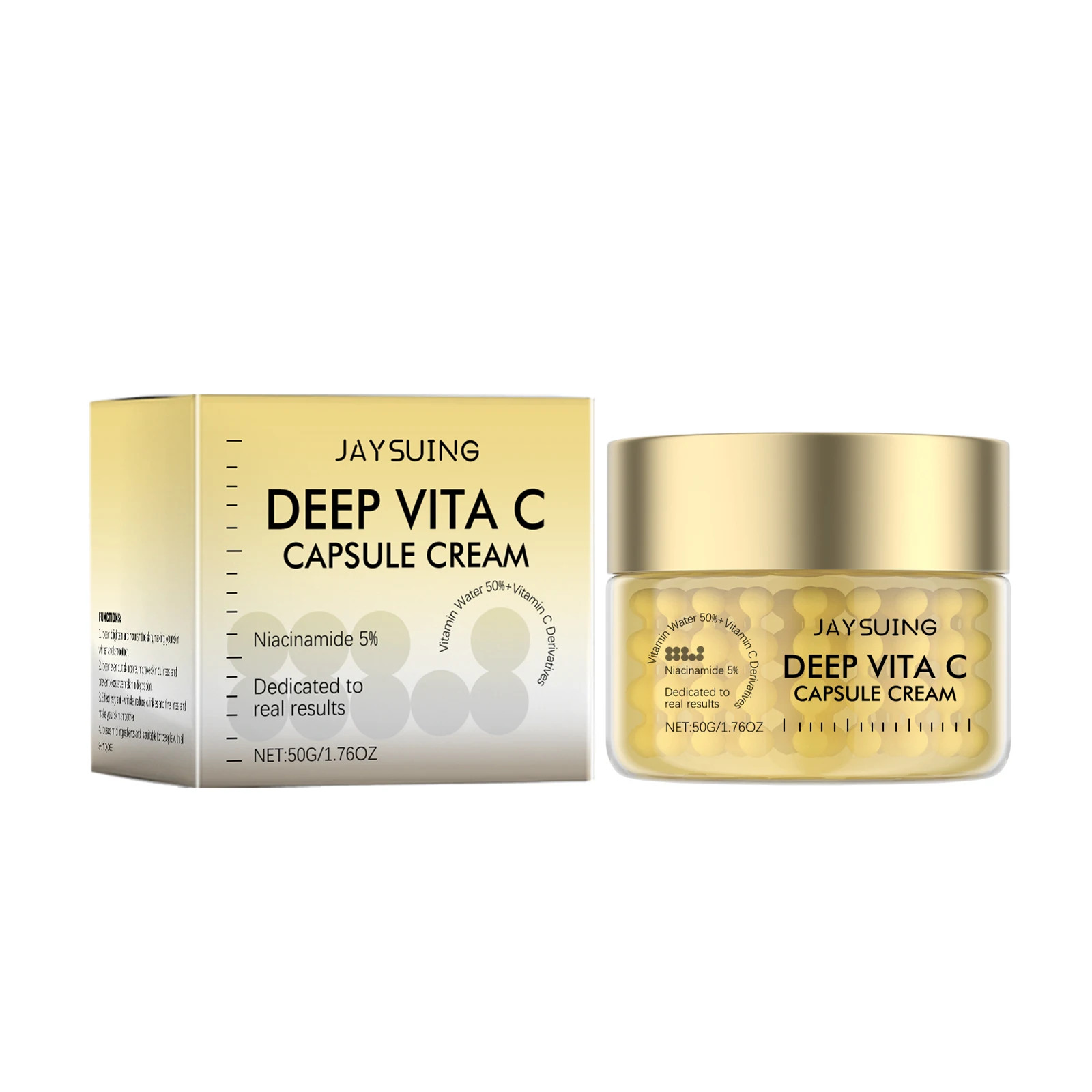 Vitamin C Gold Capsule Face Cream Brighten Skin Improve Dullness Deep Hydration Inhibit Melanin Gentle Nourishing Facial Lotion
