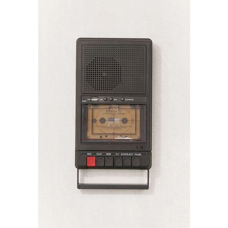 Portable Cassette Recorder Nostalgic Retro Portable Tape Player Walkie-Talkie Player Recorder and Playback All-In-One
